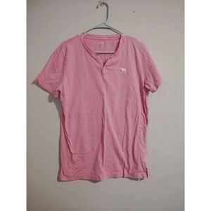 Pink Victoria's Secret Women's Dog Logo Bubblegum Pink T-Shirt Size Medium